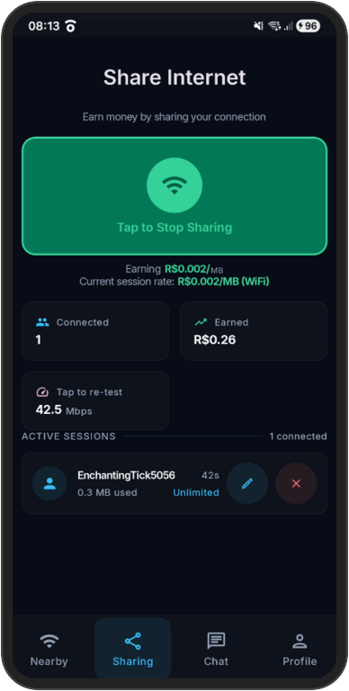 Hotspot with active connection