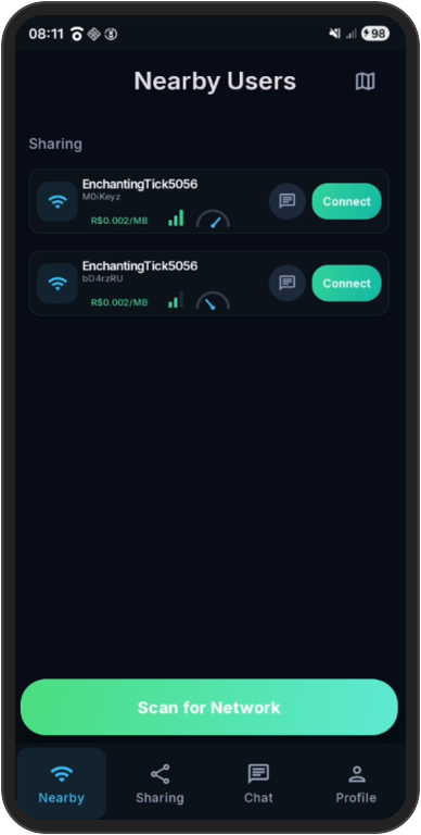 Scanning for nearby hotspots